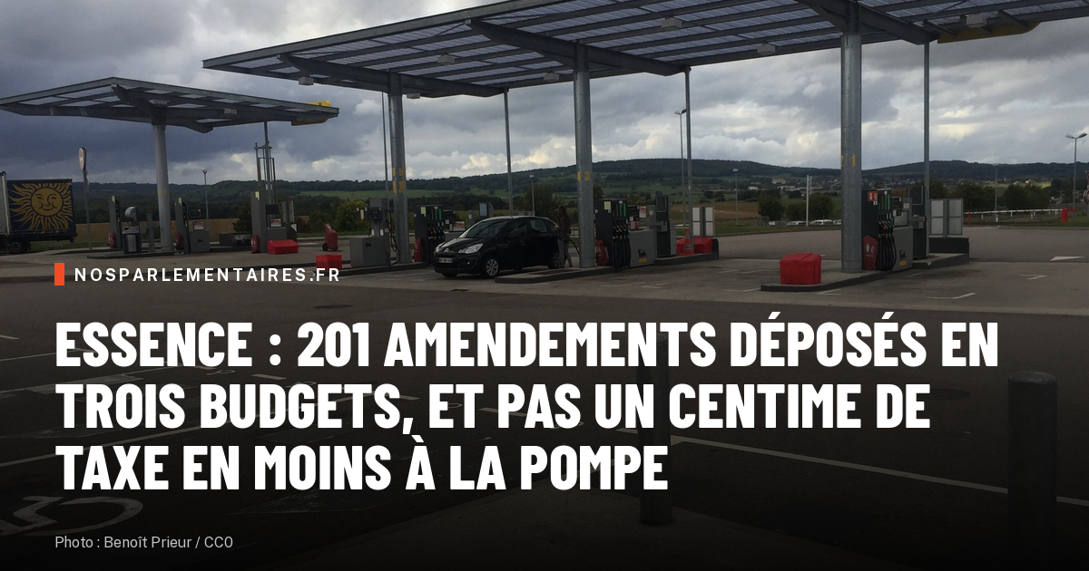 Essence : 201 amendements déposés en trois budgets, et pas un centime de taxe en moins à la pompe