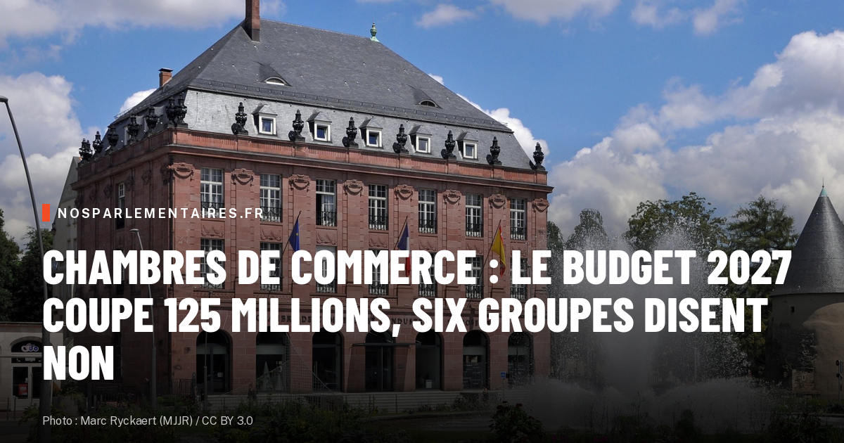 Chambres de commerce : le budget 2027 coupe 125 millions, six groupes disent non