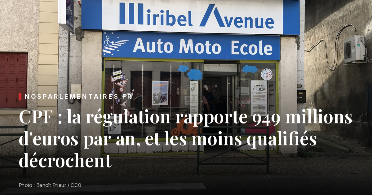 CPF : la régulation rapporte 949 millions d'euros par an, et les moins qualifiés décrochent