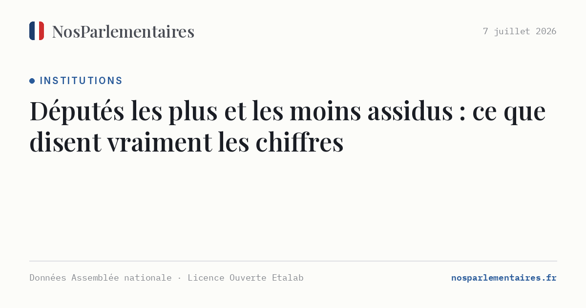 Députés les plus et les moins assidus : ce que disent vraiment les chiffres