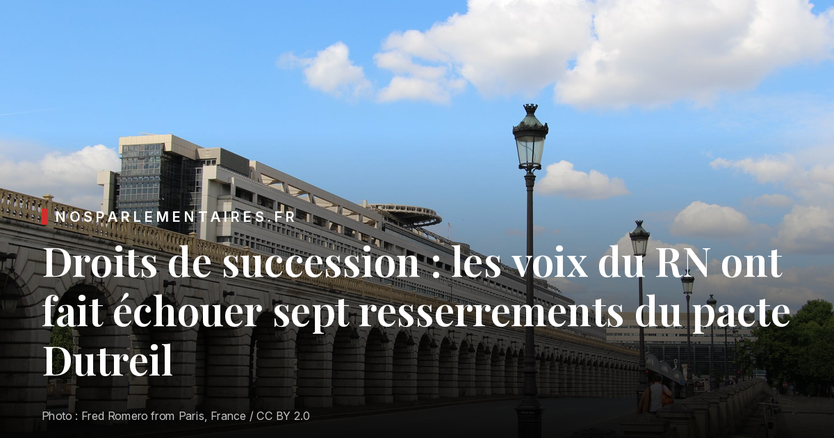 Droits de succession : les voix du RN ont fait échouer sept resserrements du pacte Dutreil