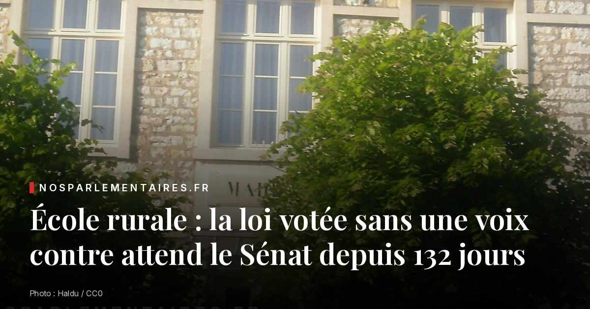 École rurale : la loi votée sans une voix contre attend le Sénat depuis 132 jours