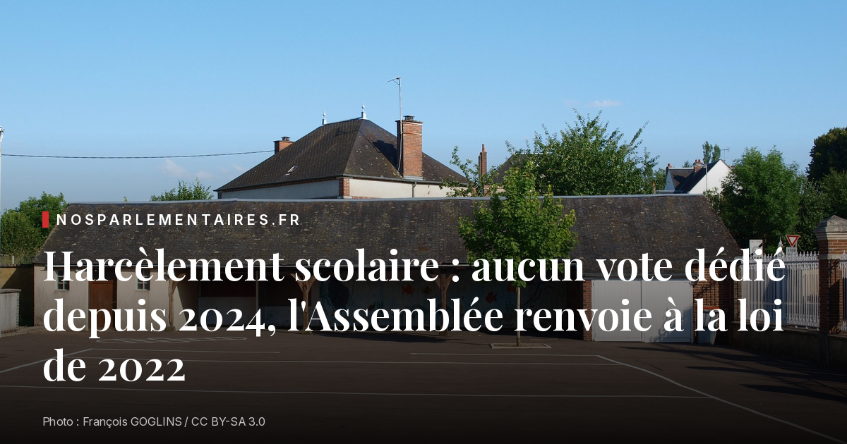 Harcèlement scolaire : aucun vote dédié depuis 2024, l'Assemblée renvoie à la loi de 2022