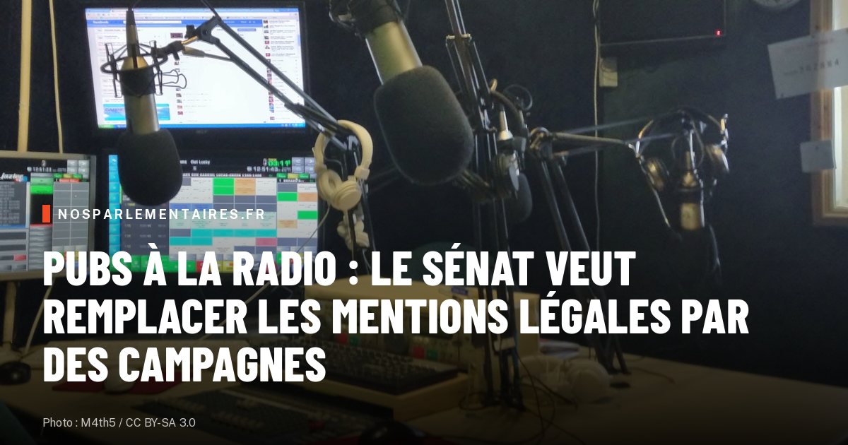 Pubs à la radio : le Sénat veut remplacer les mentions légales par des campagnes