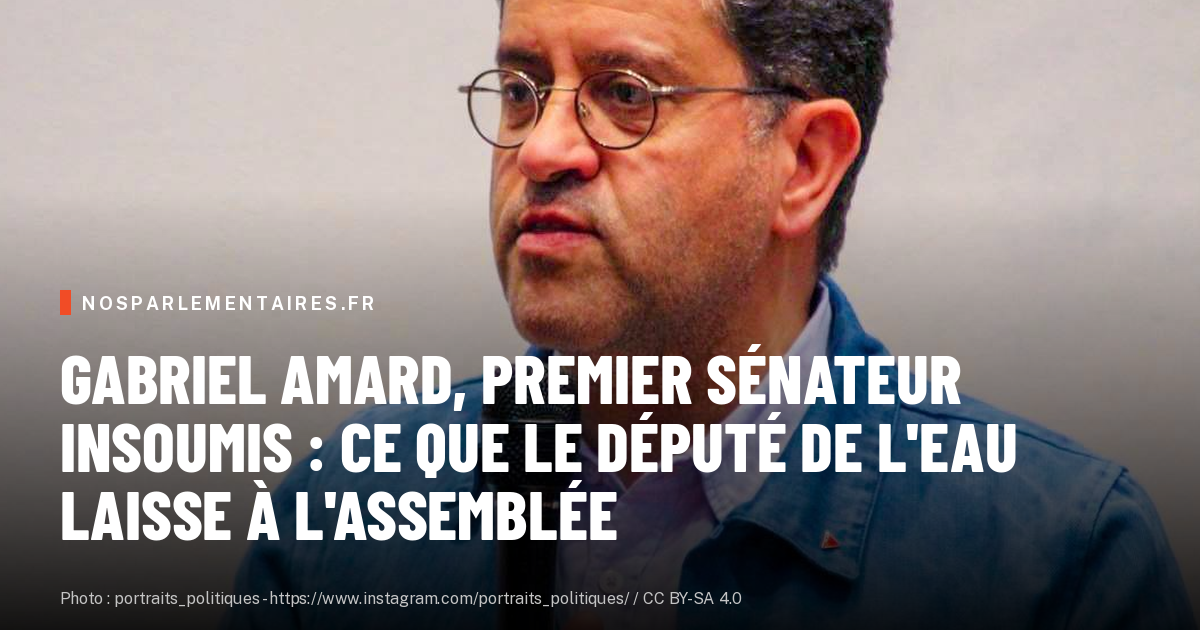 Gabriel Amard, premier sénateur insoumis : ce que le député de l'eau laisse à l'Assemblée