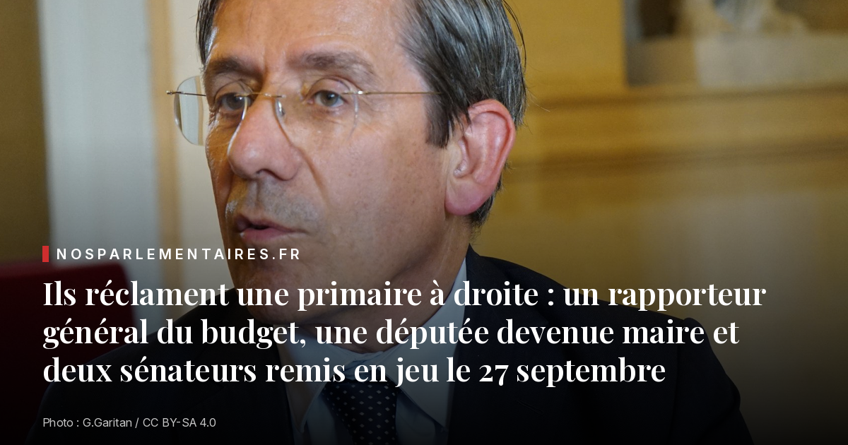 Ils réclament une primaire à droite : un rapporteur général du budget, une députée devenue maire et deux sénateurs remis en jeu le 27 septembre