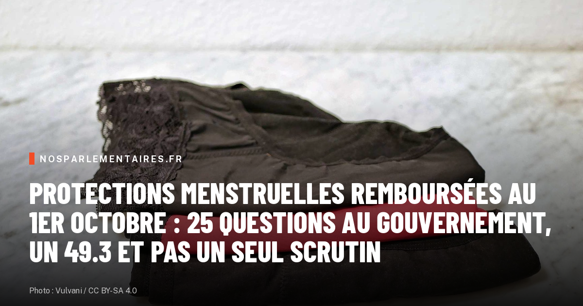 Protections menstruelles remboursées au 1er octobre : 25 questions au gouvernement, un 49.3 et pas un seul scrutin