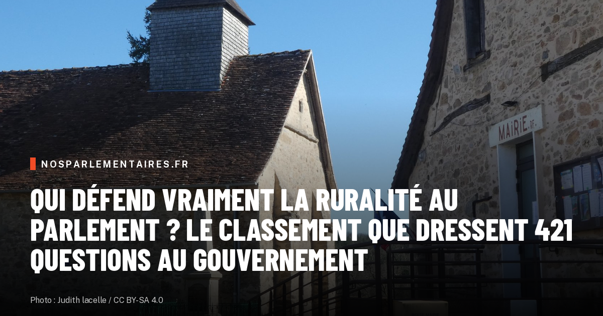 Qui défend vraiment la ruralité au Parlement ? Le classement que dressent 421 questions au gouvernement