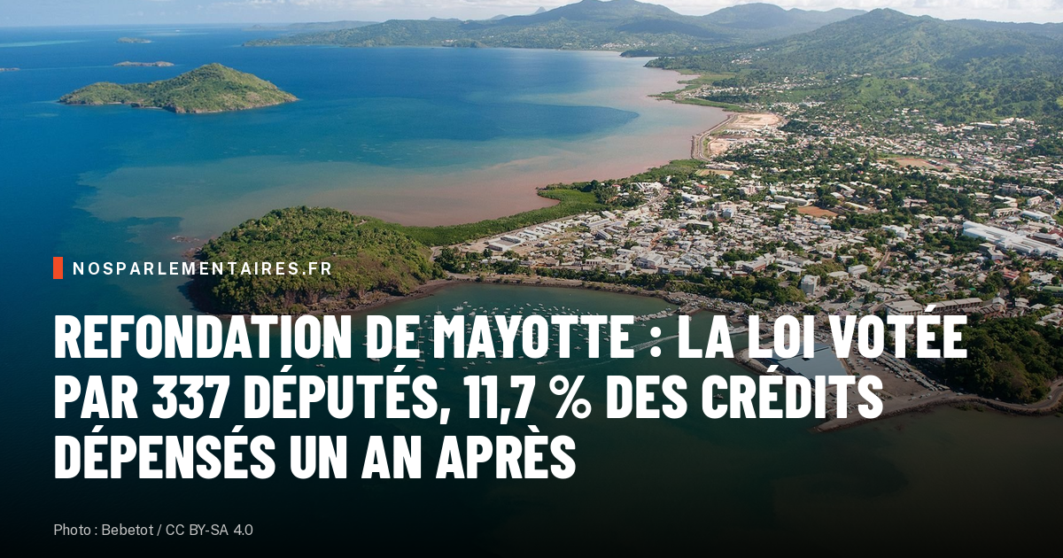 Refondation de Mayotte : la loi votée par 337 députés, 11,7 % des crédits dépensés un an après