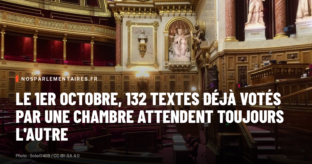 Le 1er octobre, 132 textes déjà votés par une chambre attendent toujours l'autre