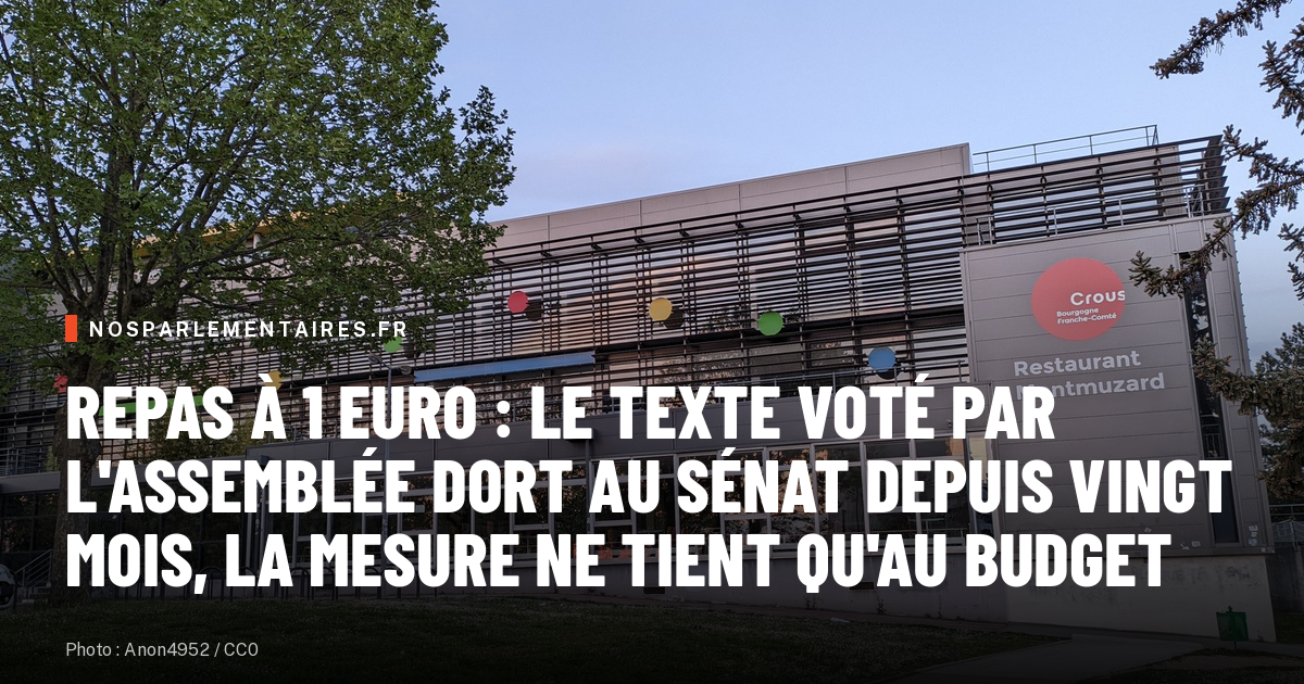 Repas à 1 euro : le texte voté par l'Assemblée dort au Sénat depuis vingt mois, la mesure ne tient qu'au budget