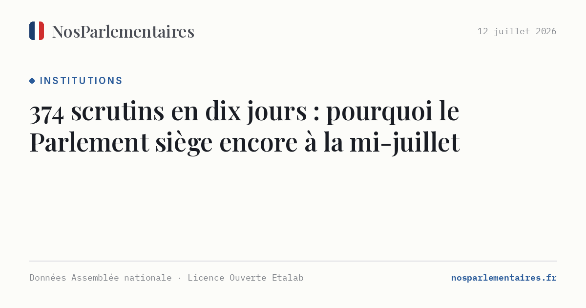374 scrutins en dix jours : pourquoi le Parlement siège encore à la mi-juillet