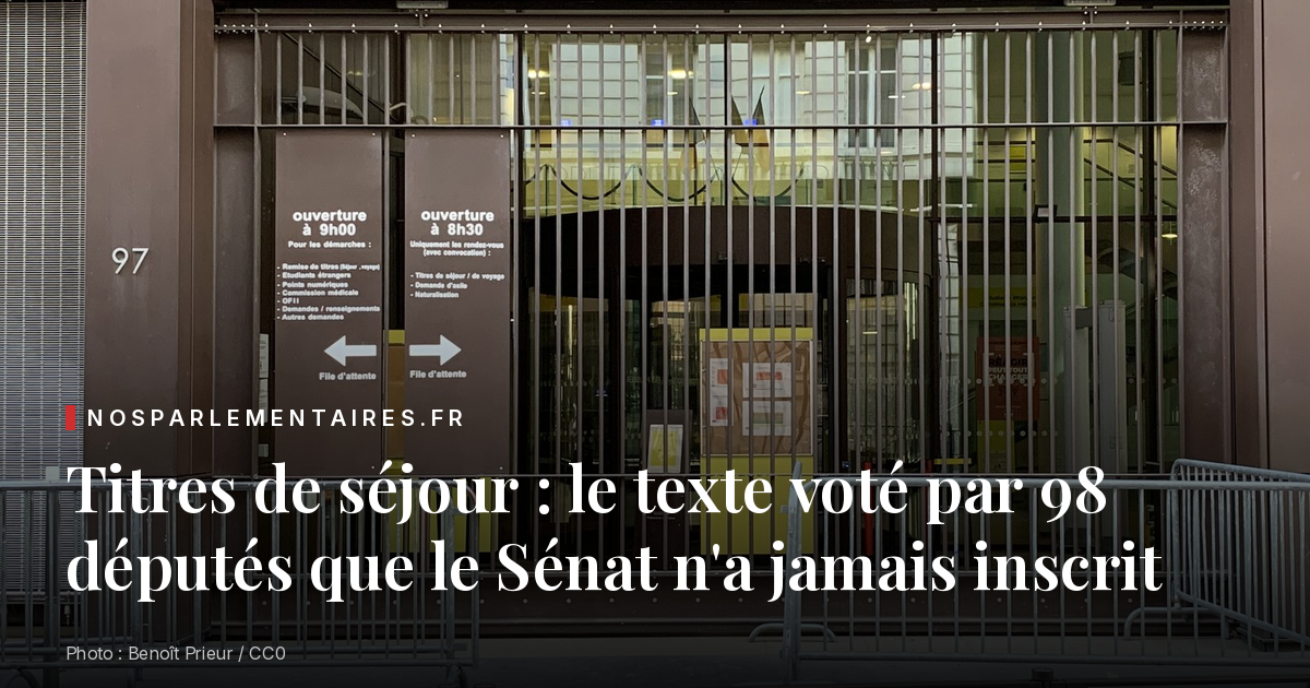 Titres de séjour : le texte voté par 98 députés que le Sénat n'a jamais inscrit