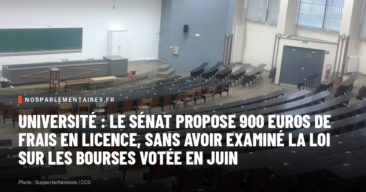 Université : le Sénat propose 900 euros de frais en licence, sans avoir examiné la loi sur les bourses votée en juin
